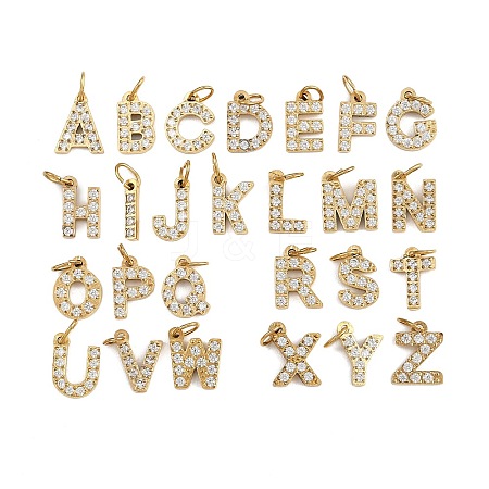 26Pcs 304 Stainless Steel Micro Pave Clear Cubic Zirconia Charms STAS-G359-08G-1