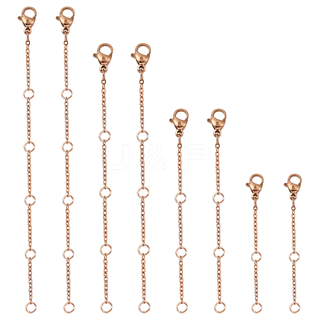 16Pcs 4 Size 304 Stainless Steel Cable Chain Extender STAS-TA0002-33RG-1