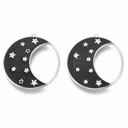 Brass Micro Pave Cubic Zirconia Pendants KK-R130-036-01P-NF-1