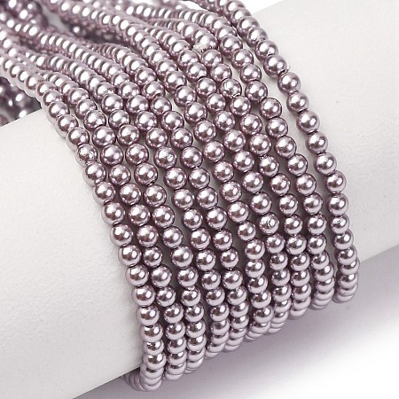 Electroplated Shell Pearl Beads Strands BSHE-G041-2mm-02-1