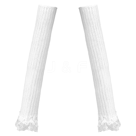 1 Pair Acrylic Fibers Long Mesh Lace Gloves AJEW-CN0006-67A-1