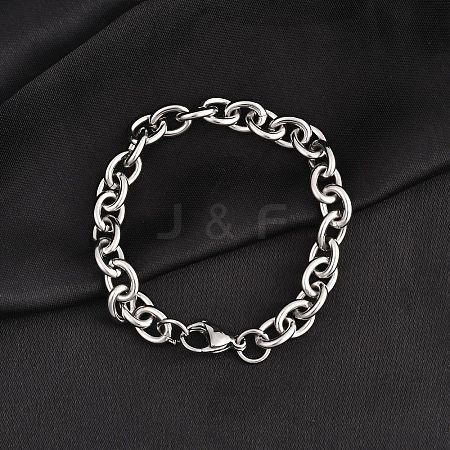 Tarnish Resistant 304 Stainless Steel Cable Chain Bracelets BJEW-I238-09P-1