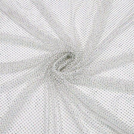 Stretchable Elastic Polyester & Rhinestone Fabric AJEW-WH0580-51-1