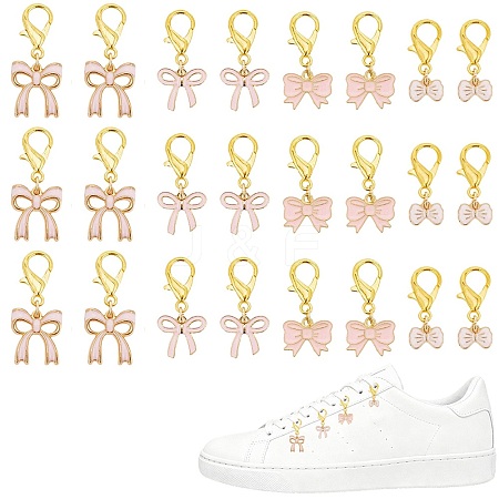 24Pcs 4 Styles Bowknot Alloy Enamel Shoes Charms HJEW-CP00021-1