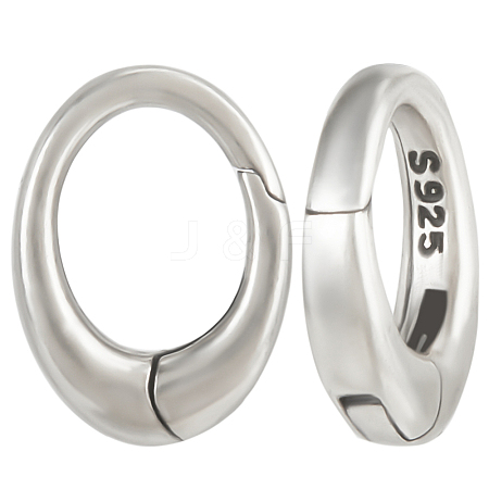 2Pcs 925 Sterling Silver Spring Gate Rings STER-BBC0006-74A-1