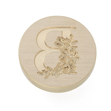 Golden Plated Round Shaped Wax Seal Brass Stamp Head STAM-S001-01G-02-1