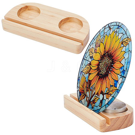 Wood Candle Holder DIY-WH0699-09C-1
