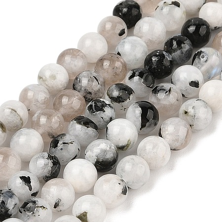 Natural Rainbow Moonstone Beads Strands G-Q1001-A05-03-01-1