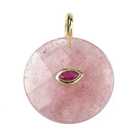 Natural Rose Quartz Faceted Pendants G-A287-02G-12-1