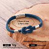 Braided Knot Nylon Cord Bracelets with 304 Stainless Steel Magnetic Clasps for Men UA2967-13-1
