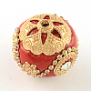 Handmade Indonesia Rhinestones Round Beads IPDL-R033-27E-1
