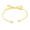 Brass Bowknot Cuff Bangles for Women BJEW-Z072-03G-03-3