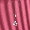 Anti-Tarnish 925 Sterling Silver Pendant Necklaces Simple Flower Necklace Elegant Clavicle Chain for Women JN1084A-3