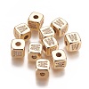 Brass Micro Pave Cubic Zirconia Beads KK-K238-16G-W-1