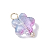 30Pcs Glass Star Connector Charms PALLOY-JF03139-4
