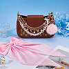 3Pcs 3 Styles Opaque Acrylic Chain & Glass Beaded & ABS Plastic Pearl Charm Purse Decorative Chains HJEW-HS00109-3