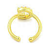 Rack Plating Brass Open Cuff Rings for Women RJEW-F162-01G-G-3