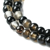 Natural Black Agate Bead Strands G-A130-2mm-K01-4