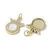 Brass Micro Pave Cubic Zirconia Pendants KK-G485-30A-G-2