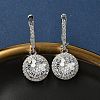 925 Sterling Silver Micro Pave Cubic Zirconia Hoop Earrings EJEW-B147-01B-01-1