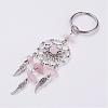 Natural Chip Rose Quartz Keychain KEYC-JKC00119-01-1