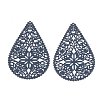 430 Stainless Steel Filigree Pendants STAS-S108-15B-2