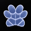 Paw Print 10 Grids Plastic Bead Storage Containers with Hinged Lid CON-T001-05-1