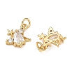 Brass Micro Pave Clear Cubic Zirconia Charms CU-CBAF0F8-16A-G-2