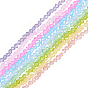 9 Strands 9 Colors  Baking Paint Transparent Glass Beads Strands DGLA-TA0001-38-2