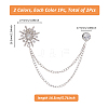 2Pcs 2 Colors Zinc Alloy Hanging Chain Brooches AJEW-FH0004-96-2