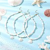 Natural Clam Shell Pendant Necklaces NJEW-JN05241-1