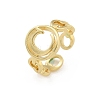 Brass Open Cuff Rings for Women RJEW-K289-01G-C-4