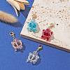 Tortoise Glass Bead Pendants Decorations HJEW-MZ00025-5