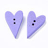 2-Hole Spray Painted Wooden Buttons X-BUTT-T007-013-2