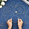 10 Styles Iron Ring for DIY Woven Net/Web with Feather IFIN-SP0001-51-4