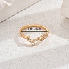 Shiny Brass LOVE Ring with Cubic Zirconia for Women Casual Holiday OT5986-1-1