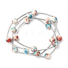6Pcs 6 Colors Round Synthetic Turquoise Beads Multi-strand Bracelets for Women BJEW-JB12335-3