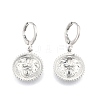 Brass Lion Dangle Leverback Earrings for Women EJEW-N012-103P-2