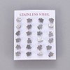 Tarnish Resistant 304 Stainless Steel Kitten Stud Earrings X-EJEW-F227-08P-3