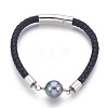 Leather Cord Bracelet BJEW-E350-01A-1