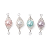 Copper Wire Wrapped Shell Pearl Connector Charms PALLOY-JF03114-2