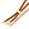 Braided Cotton Cord Slider Bracelet Making MAK-R001-01G-12-3