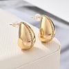 Teardrop Brass Micro Pave Clear Cubic Zirconia Stud Earrings EJEW-K286-07G-03-2