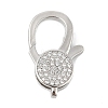 Brass Micro Pave Clear Cubic Zirconia Lobster Claw Clasps KK-P299-05P-1