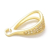 Rack Plating Brass Micro Pave Cubic Zirconia Clasps KK-K293-30G-2