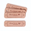 Rectangle with Word Handmade with Love Imitation Leather Label Tags PW-WGBE649-10-1