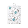 304 Stainless Steel with Synthetic Turquoise Pendants STAS-H253-01B-S-1