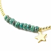 Natural Malaysia Jade(Dyed) Round Beaded Stretch Bracelet with 304 Stainless Steel Star Charms BJEW-JB08059-04-4