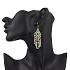Natural Green Aventurine Rhombus Dangle Earrings EJEW-MZ00567-04-3