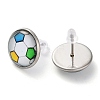 Sport Balls Glass & 304 Stainless Steel Stud Earrings for Women LS-EJEW-H005-01P-02-2